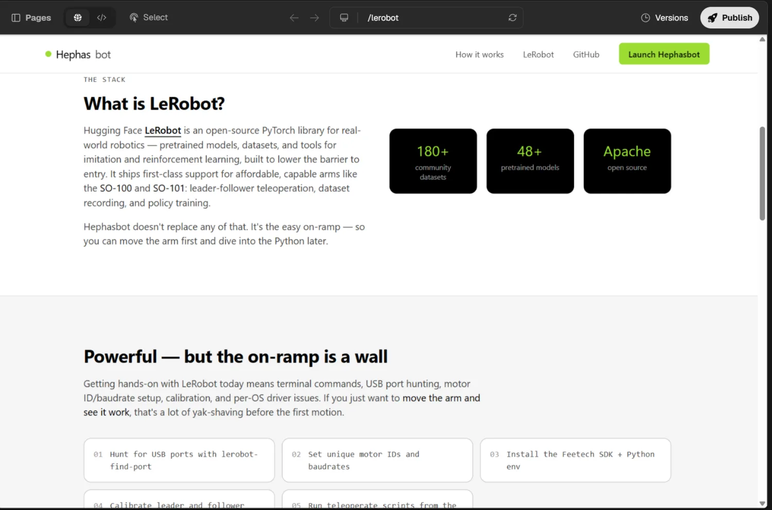 The landing page Ploy built